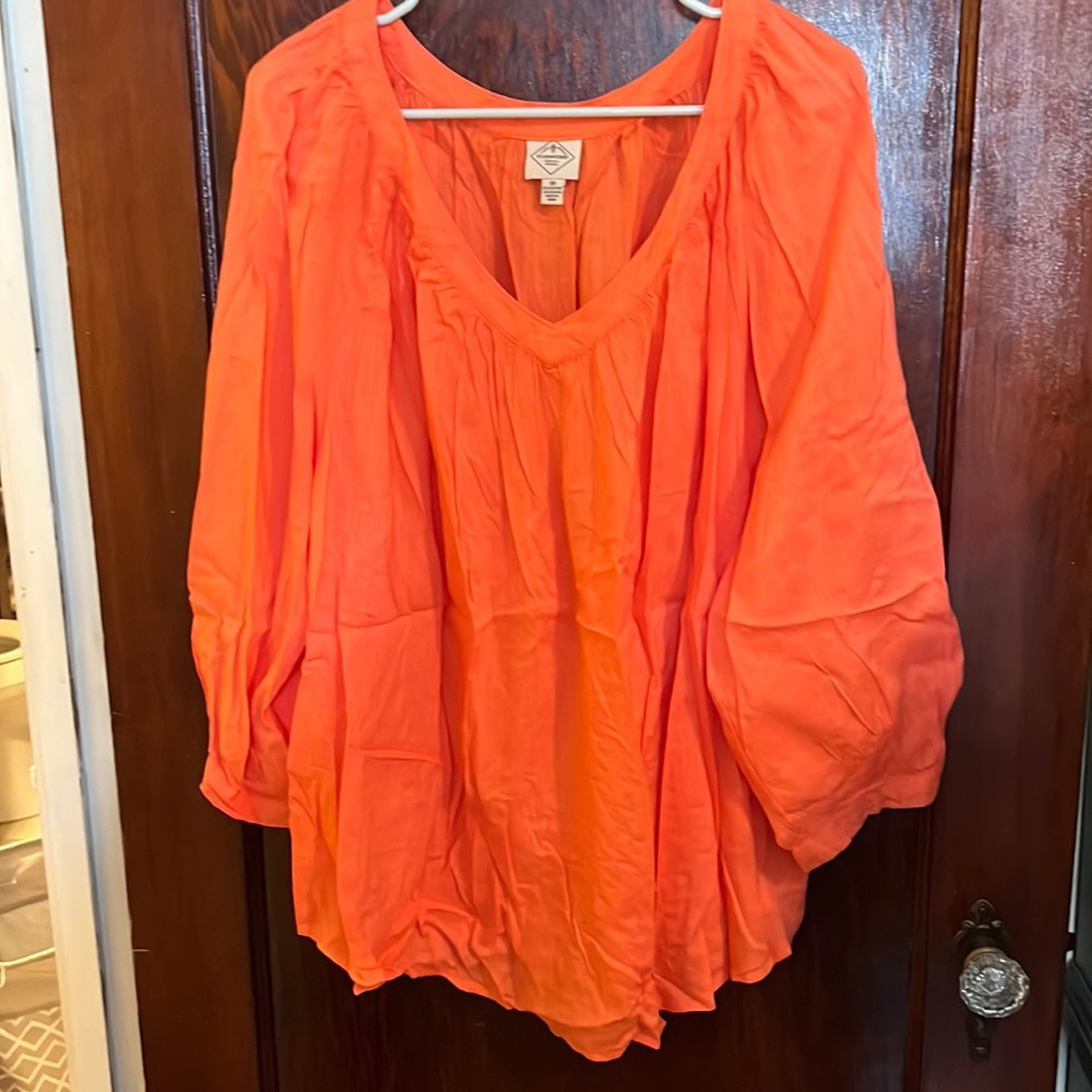 St John’s Bay women’s orange blouse 3x NWT